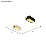 Modern Led Ceiling Mount Lamp: White Round/Square/Rectangular Flush With Acrylic Shade –