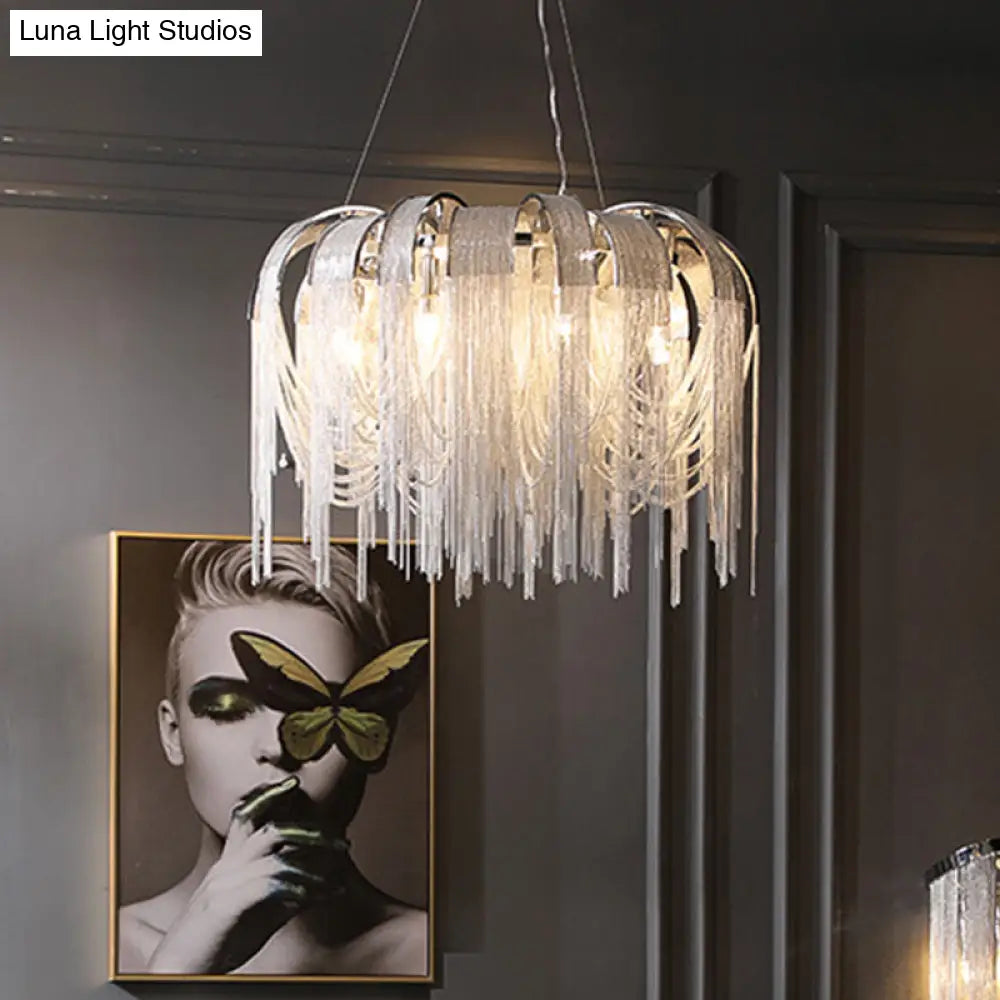 Modern Led Chandelier - Aluminum Chain Suspension Lamp For Dining Room