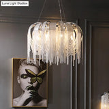 Modern Led Chandelier - Aluminum Chain Suspension Lamp For Dining Room