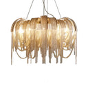 Modern Led Chandelier - Aluminum Chain Suspension Lamp For Dining Room Gold