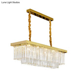 Modern Led Chandelier Pendant Lamp - Clear/Smoke Gray Crystal Shade 31.5 W Perfect For Over An