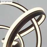 Modern Led Chandelier: Sleek Curve Design Acrylic White/Coffee Pendant Light For Living Room