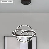 Modern Led Chandelier: Sleek Curve Design Acrylic White/Coffee Pendant Light For Living Room