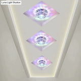 Modern Led Chip Crystal Aisle Lamp Solid Stainless Steel Base Surface Mounted Ceiling For Living