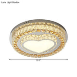 Modern Led Chrome Ceiling Light With Crystal Block Shade For Bedroom
