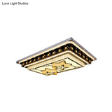 Modern Led Chrome Crystal Flush Ceiling Light With Star Design