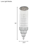 Modern Led Chrome Crystal Pendant Light For Living Room - Tapered Tiers With Dazzling Effect