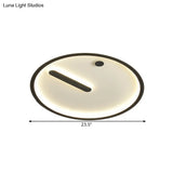Modern Led Circle Flush Mount Metallic Ceiling Light In Black & White 12’/16’/19.5’ Wide