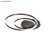Modern Led Circle Flushmount Ceiling Light - Minimalist Aluminum Coffee Warm/White 12’/16’/8’