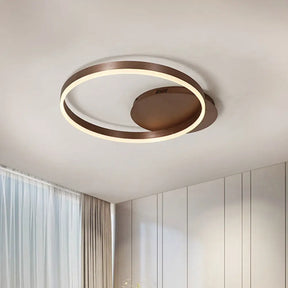 Modern Led Circle Flushmount Ceiling Light - Minimalist Aluminum Coffee Warm/White 12’/16’/8’