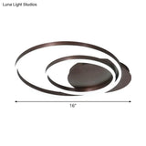 Modern Led Circle Flushmount Ceiling Light - Minimalist Aluminum Coffee Warm/White 12’/16’/8’