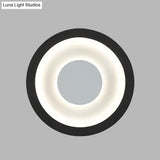 Modern Led Circle Sconce: White & Black Wall Mounted Lamp For Living Room