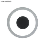 Modern Led Circle Sconce: White & Black Wall Mounted Lamp For Living Room