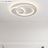 Modern Led Circular Ceiling Flush Mount In Warm/White Light With Acrylic House Pattern