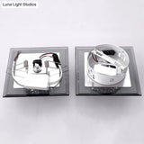 Modern Led Crystal Block Flush Ceiling Light Fixture - Small Corridor
