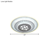 Modern Led Crystal Block Flush Mount Light Fixture With Rhombus/Cobble/Loving Heart Patterns In