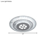 Modern Led Crystal Block Flush Mount Light Fixture With Rhombus/Cobble/Loving Heart Patterns In