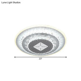 Modern Led Crystal Block Flush Mount Light Fixture With Rhombus/Cobble/Loving Heart Patterns In
