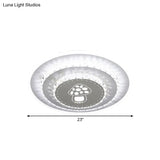 Modern Led Crystal Block Flush Mount Light Fixture With Rhombus/Cobble/Loving Heart Patterns In
