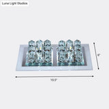 Modern Led Crystal Flush Ceiling Light Fixture - Rectangular Corridor