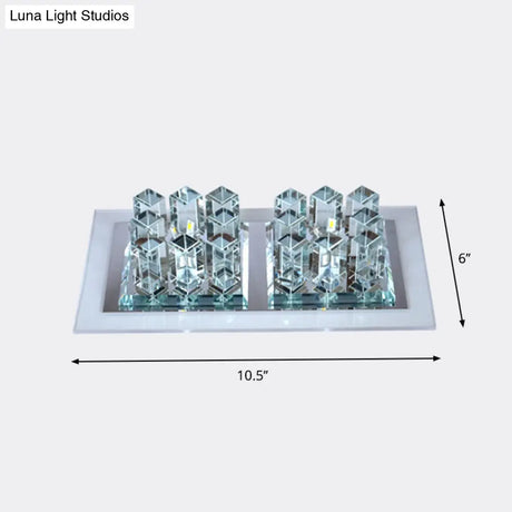 Modern Led Crystal Flush Ceiling Light Fixture - Rectangular Corridor