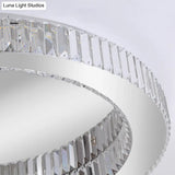 Modern Led Crystal Flush Mount Ceiling Lamp For Bedroom