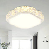 Modern Led Crystal Flush Mount Spotlight In Black/White - Round/Square Corridor Lighting White /