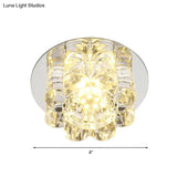 Modern Led Crystal Petal Flush Mount Light Fixture - Warm/White/Multi Color Lighting For Living Room