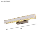 Modern Led Crystal Vanity Mirror Light Sconce - 11.5/16.5 Wide Rectangle White Wall Lighting For