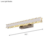 Modern Led Crystal Vanity Mirror Light Sconce - 11.5/16.5 Wide Rectangle White Wall Lighting For