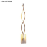 Modern Led Curvy Wall Sconce Light Black/White Acrylic Shade Warm/White