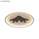 Modern Led Deer Flush Mount Acrylic Ceiling Light For Bedroom - Grey/White/Green