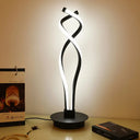 Modern Led Desk Lamp - Twist Design Minimalist Black/White Acrylic Shade Ideal For Bedroom Task