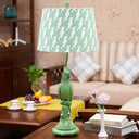 Modern Led Desk Lamp With Green/White Cone Shade - Small Bird Base Green