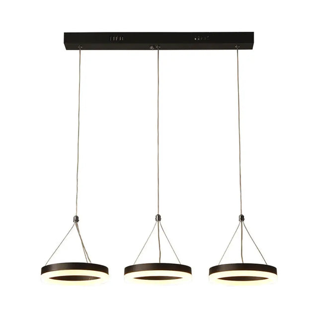 Modern Led Ring Shaped Dining Room Pendant Light In Gold/Coffee Warm/White