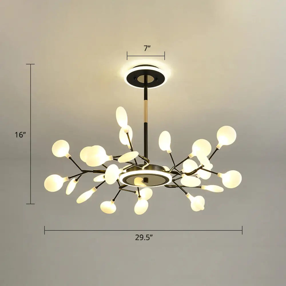 Modern Led Firefly Chandelier For Stylish Living Rooms 30 / Black