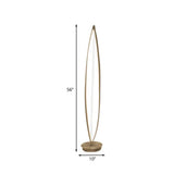 Modern Led Floor Lamp - Metallic Leaf Design Adjustable Light Temperature