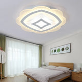 Modern Led Flower Ceiling Light - White Acrylic Fixture For Kid’s Bedroom / Warm