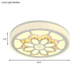 Modern Led Flower Ceiling Light With Color Options And Crystal Accents - Brown/White
