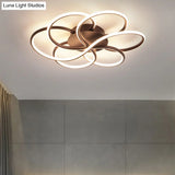 Modern Led Flower-Shaped Acrylic Flush Mount In White/Warm Light - 3 Sizes Available