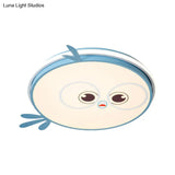 Modern Led Flush Ceiling Light For Kid’s Room With Colorful Chick Face Design