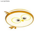 Modern Led Flush Ceiling Light For Kid’s Room With Colorful Chick Face Design