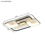 Modern Led Flush Ceiling Light In White Acrylic - Round/Square/Rectangular Shape Warm/White Mounted