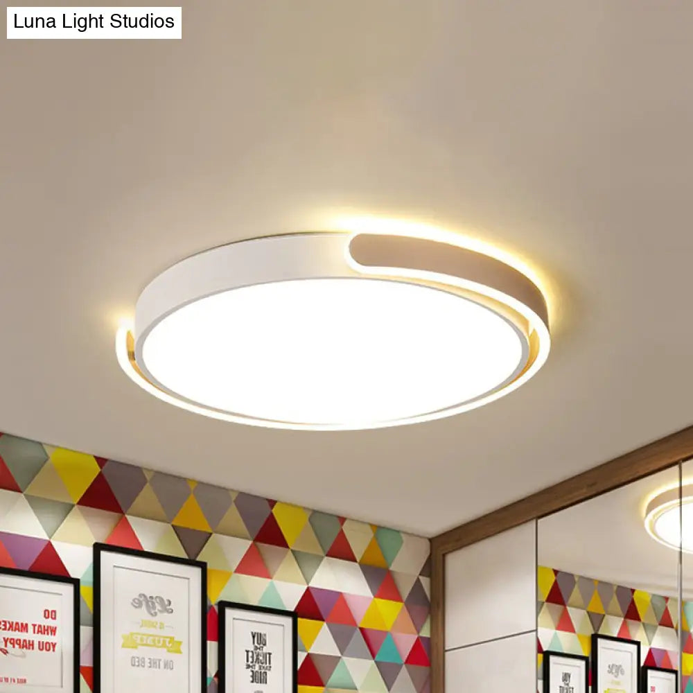 Modern Led Flush Ceiling Light With Acrylic Shade In Black/White/Champagne 15’/19’/23’