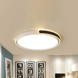 Modern Led Flush Ceiling Light With Acrylic Shade In Black/White/Champagne 15’/19’/23’