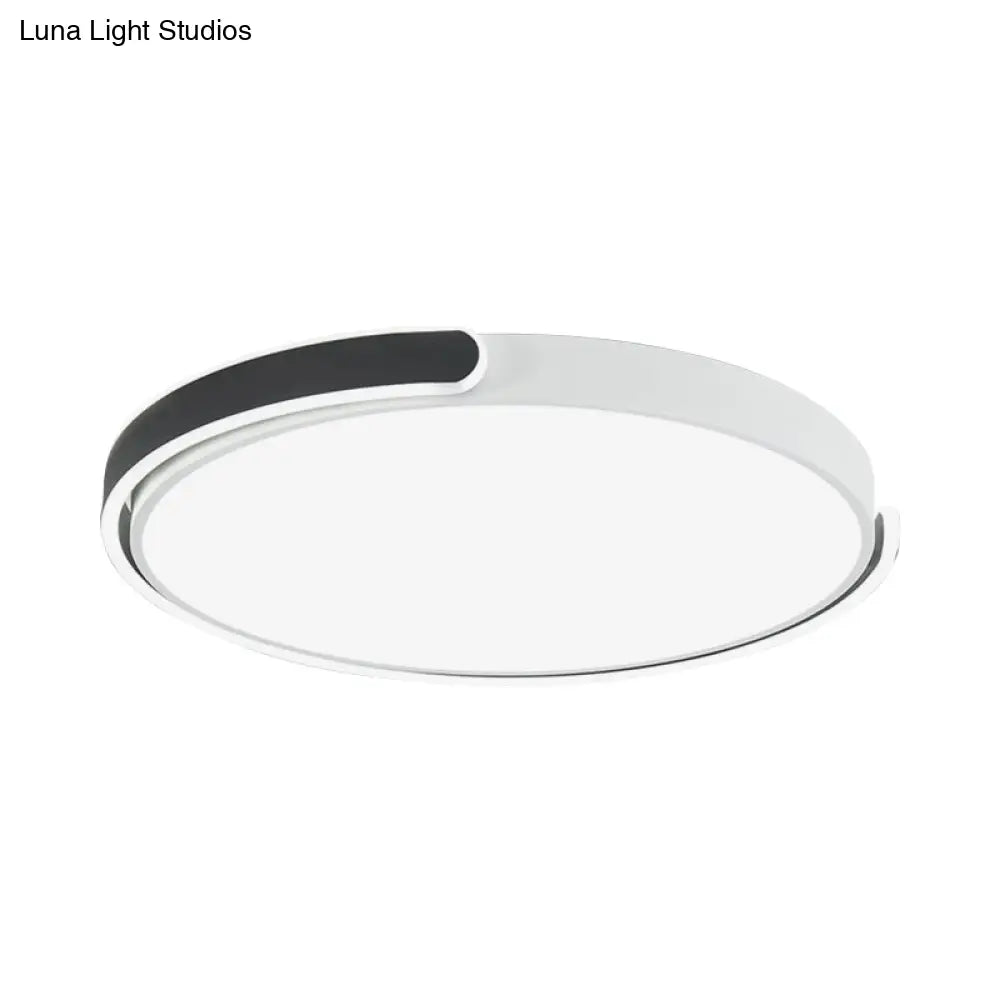 Modern Led Flush Ceiling Light With Acrylic Shade In Black/White/Champagne 15’/19’/23’