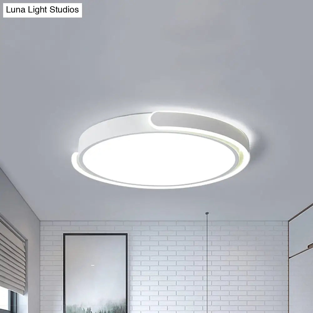 Modern Led Flush Ceiling Light With Acrylic Shade In Black/White/Champagne 15’/19’/23’