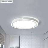 Modern Led Flush Ceiling Light With Acrylic Shade In Black/White/Champagne 15’/19’/23’