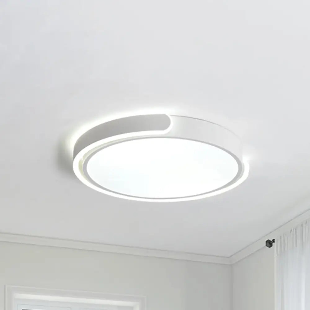 Modern Led Flush Ceiling Light With Acrylic Shade In Black/White/Champagne 15’/19’/23’
