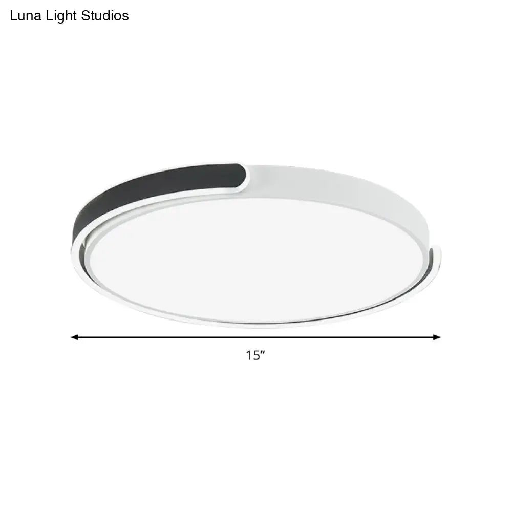 Modern Led Flush Ceiling Light With Acrylic Shade In Black/White/Champagne 15’/19’/23’